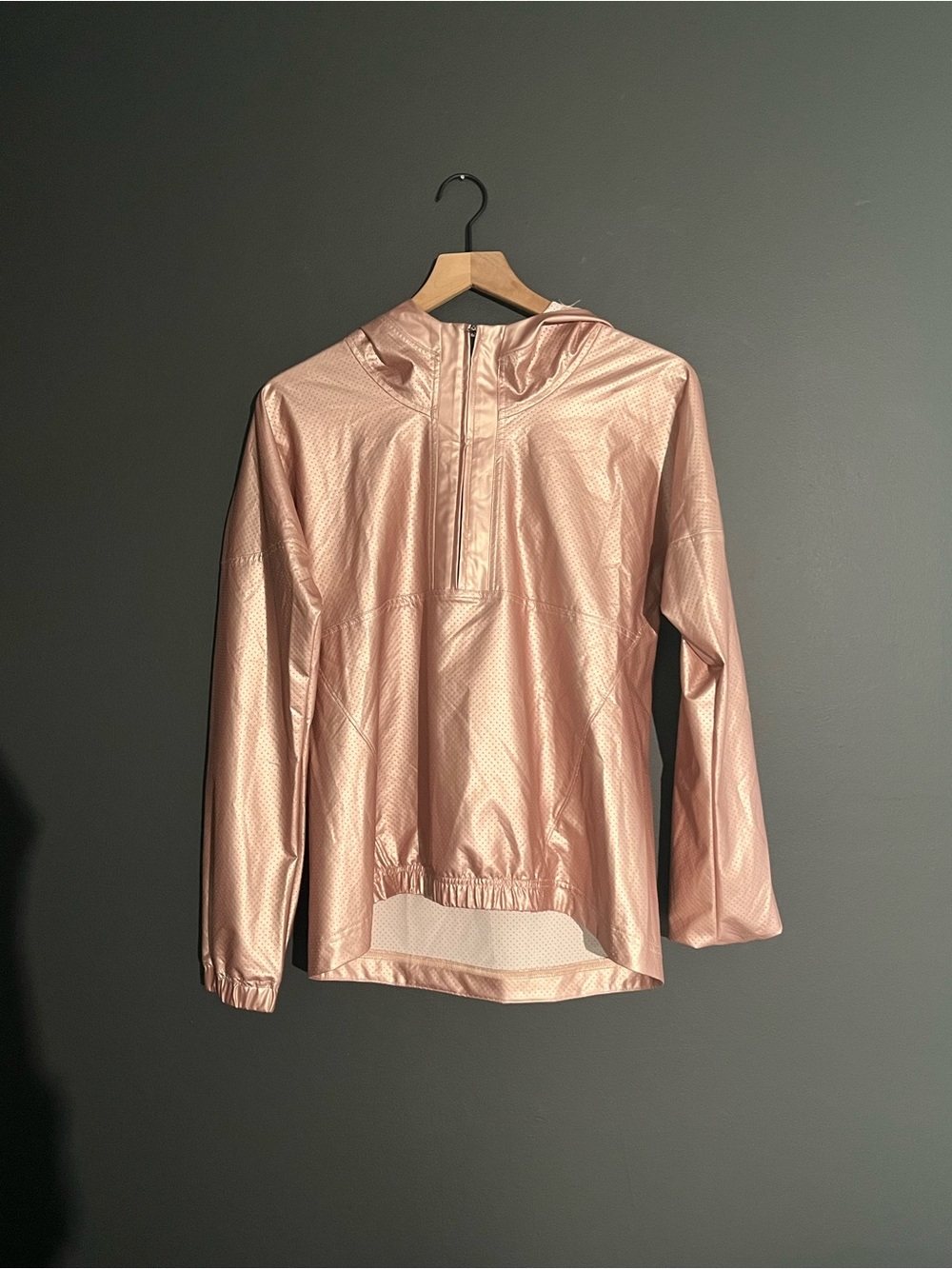 Calia Rose Gold Metallic Half Zip Pullover | Size Small | Lightweight Activewear